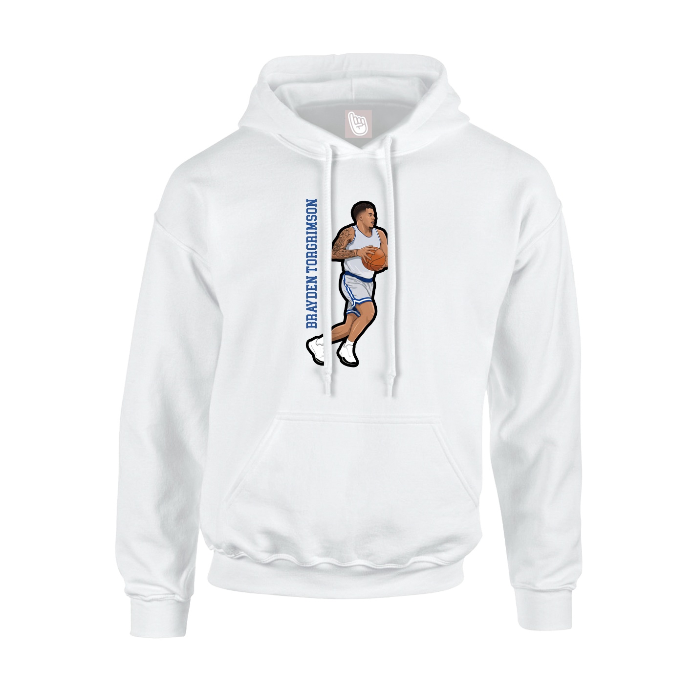 Hoodie — Name Vertical in White