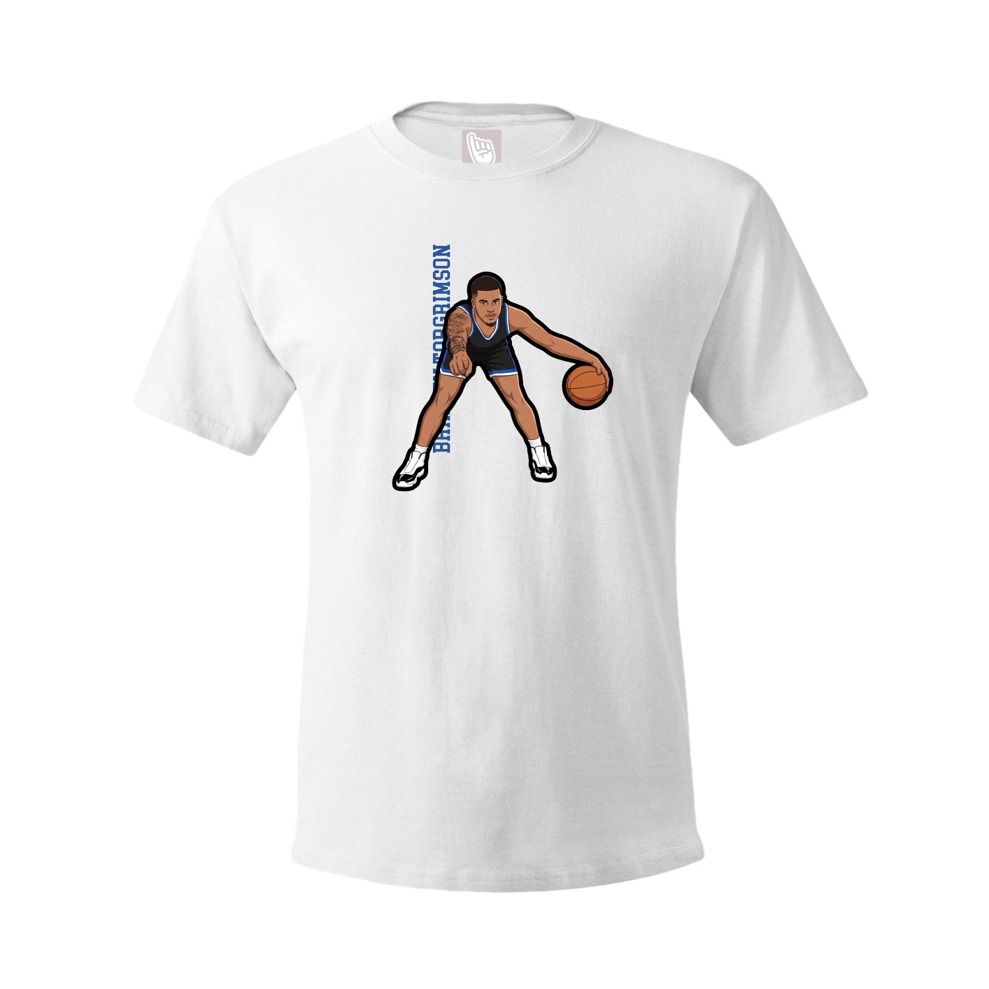 Youth Tee — Name Vertical in White