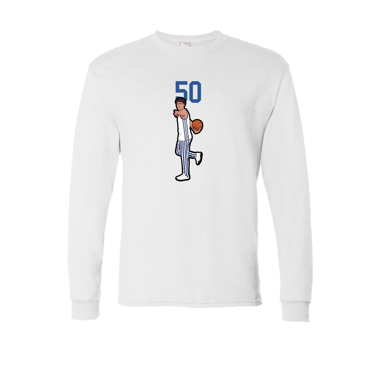 Long Sleeve Tee — Number Top in White
