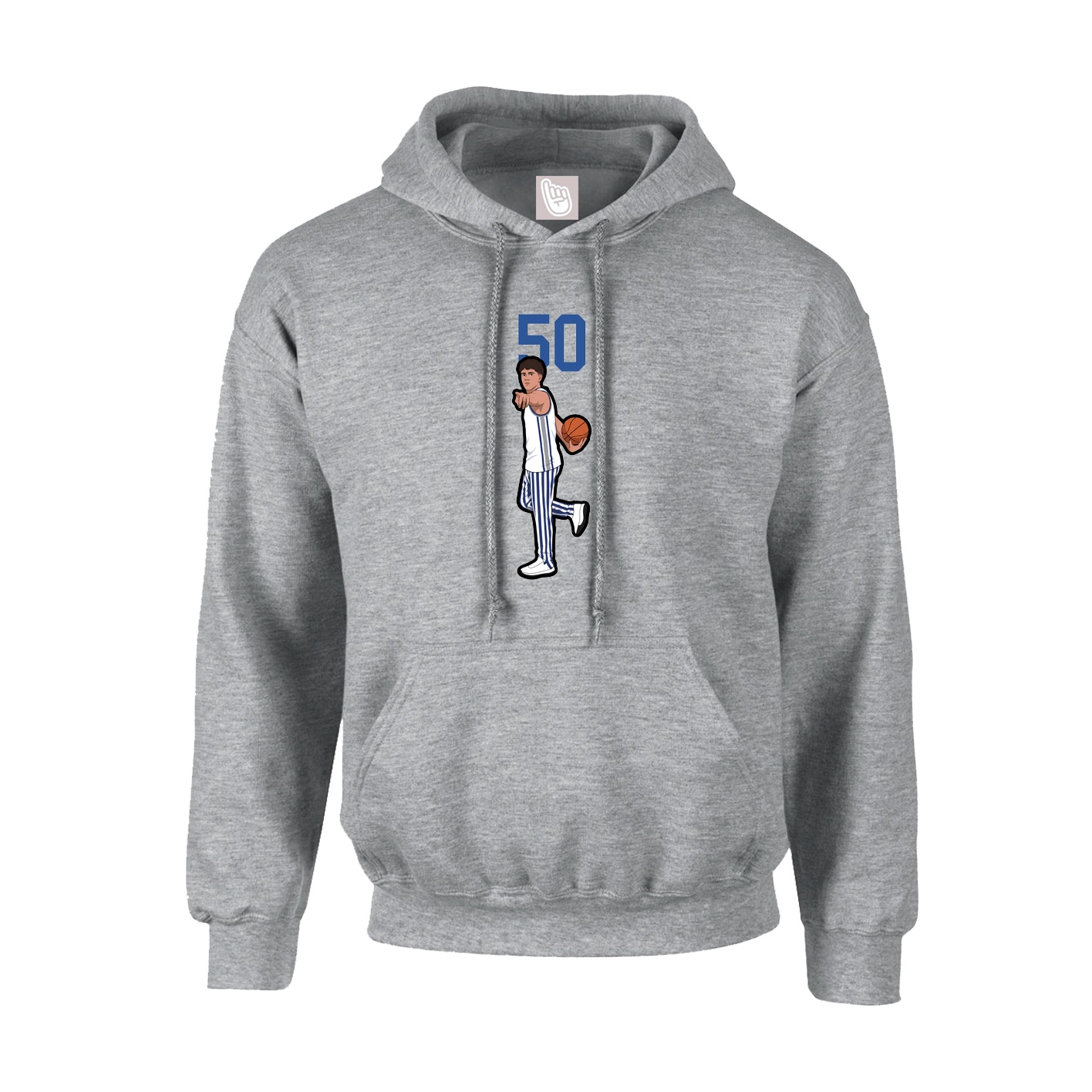 Hoodie — Number Top in Grey