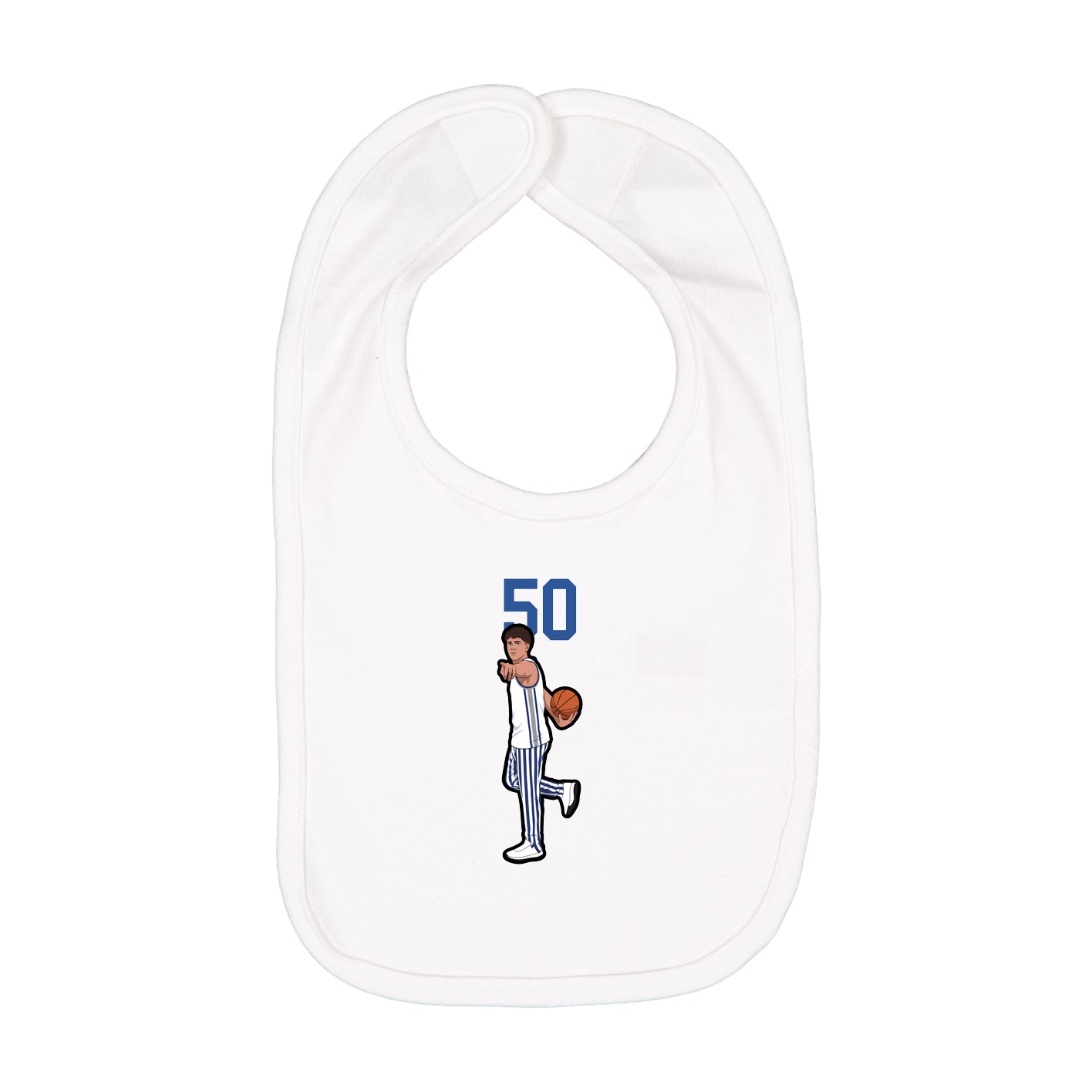 Infant Bib — Number Top in White