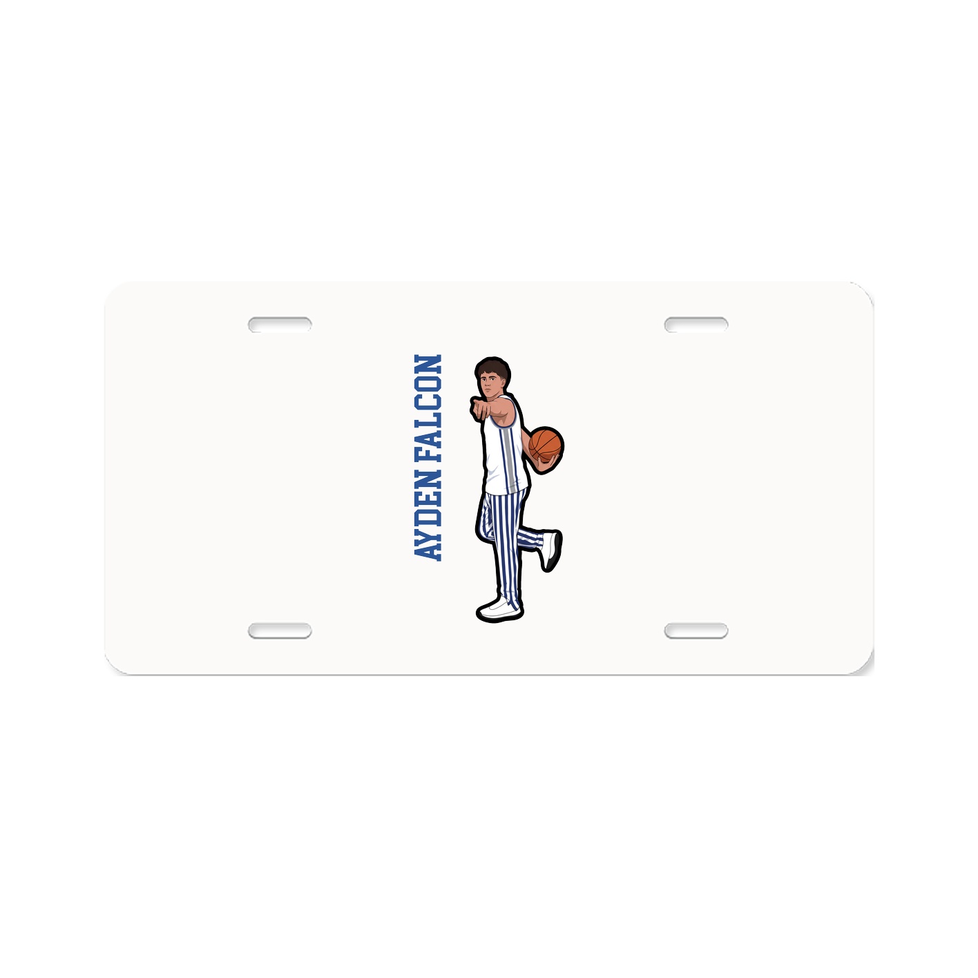 License Plate — Name Vertical in Classic