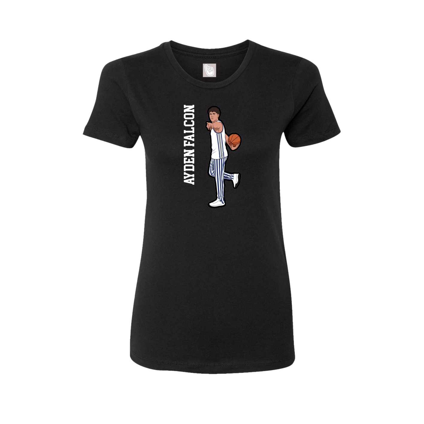 Womens Tee — Name Vertical in Black