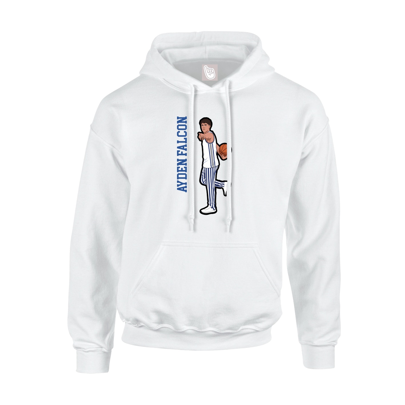 Hoodie — Name Vertical in White