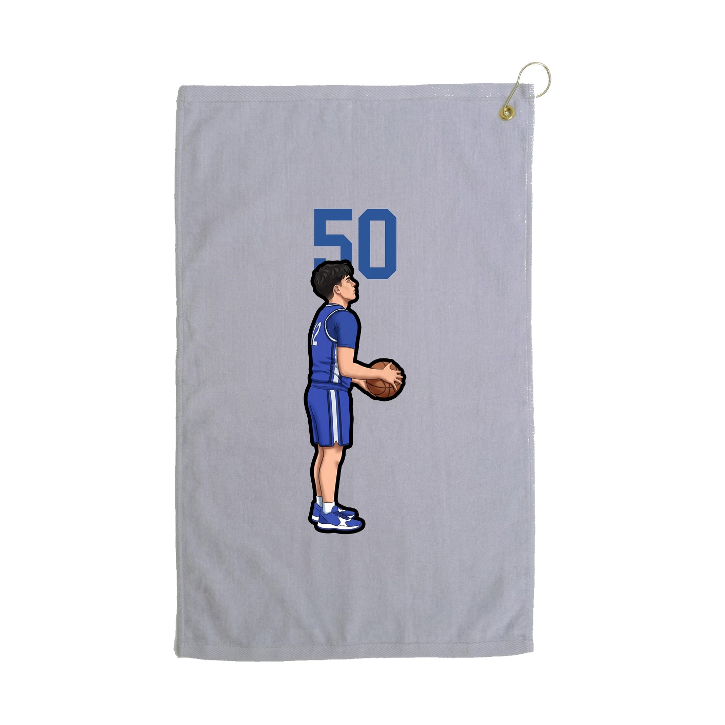 Golf Towel — Number Top in Grey