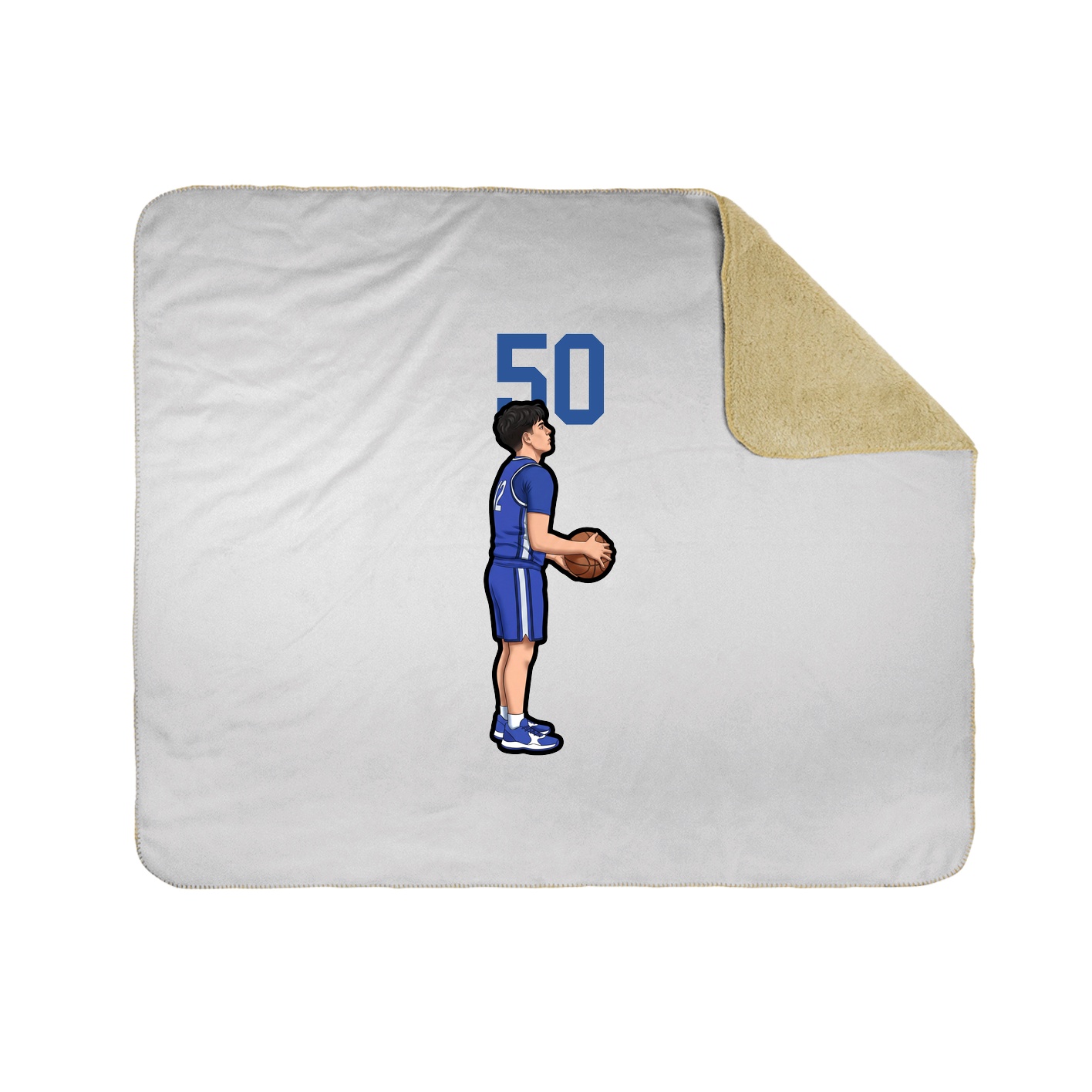 Throw Blanket — Number Top in White