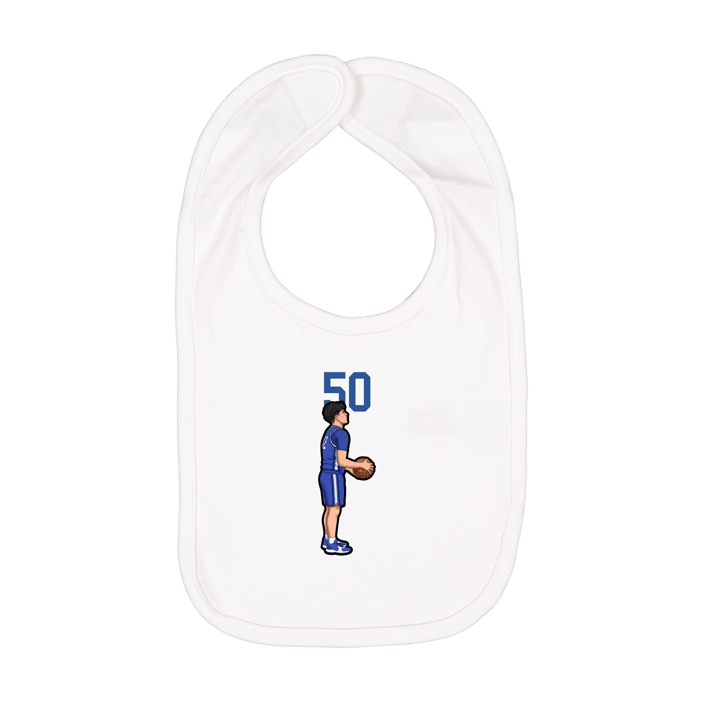 Infant Bib — Number Top in White