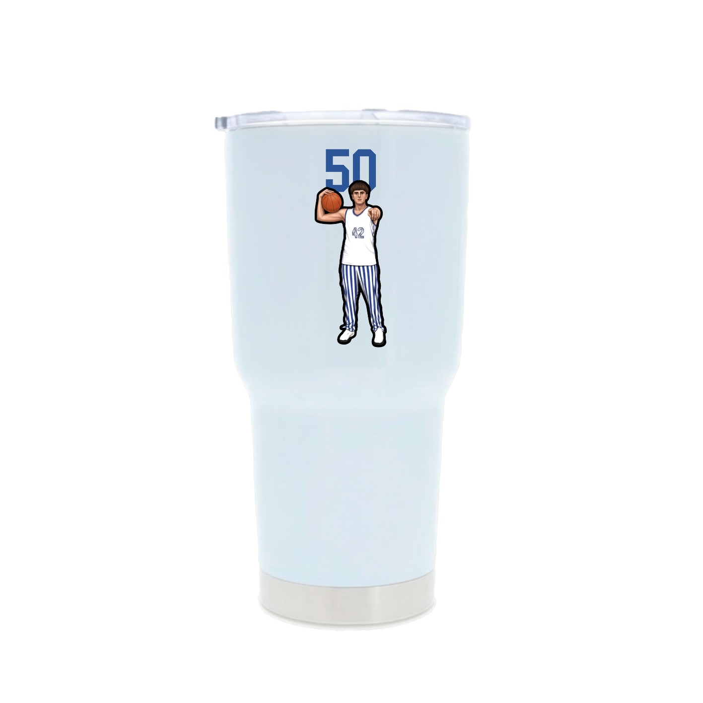 30oz Stainless Steel Tumbler — Number Top in White