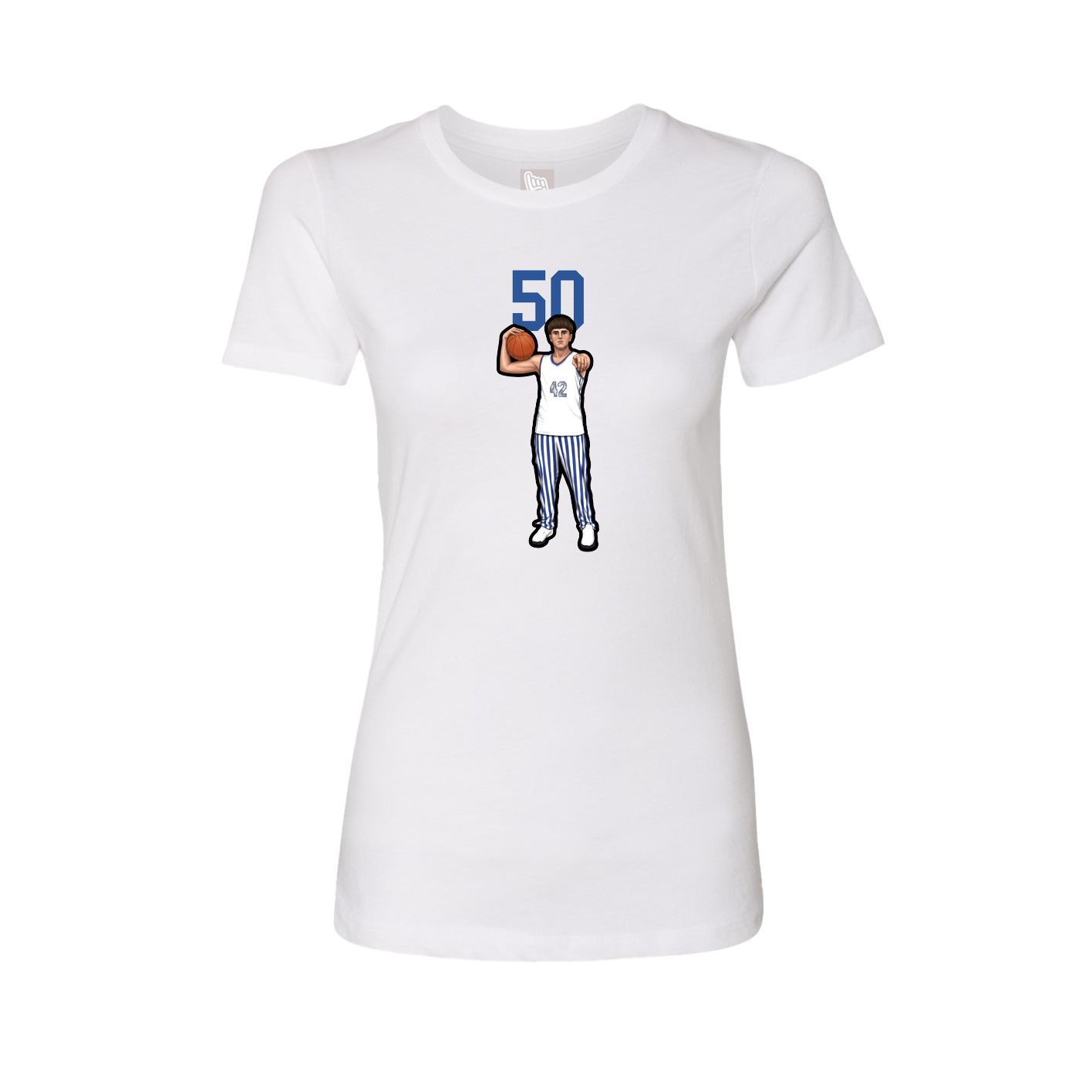Fitted Women's Tee — Number Top in White