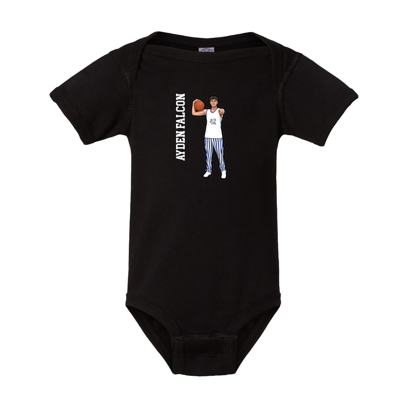 Baby Onesie — Name Vertical in Black
