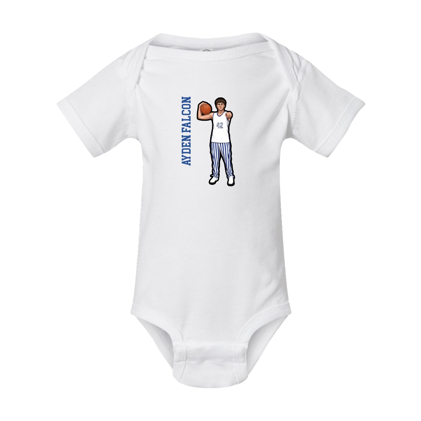 Baby Onesie — Name Vertical in White