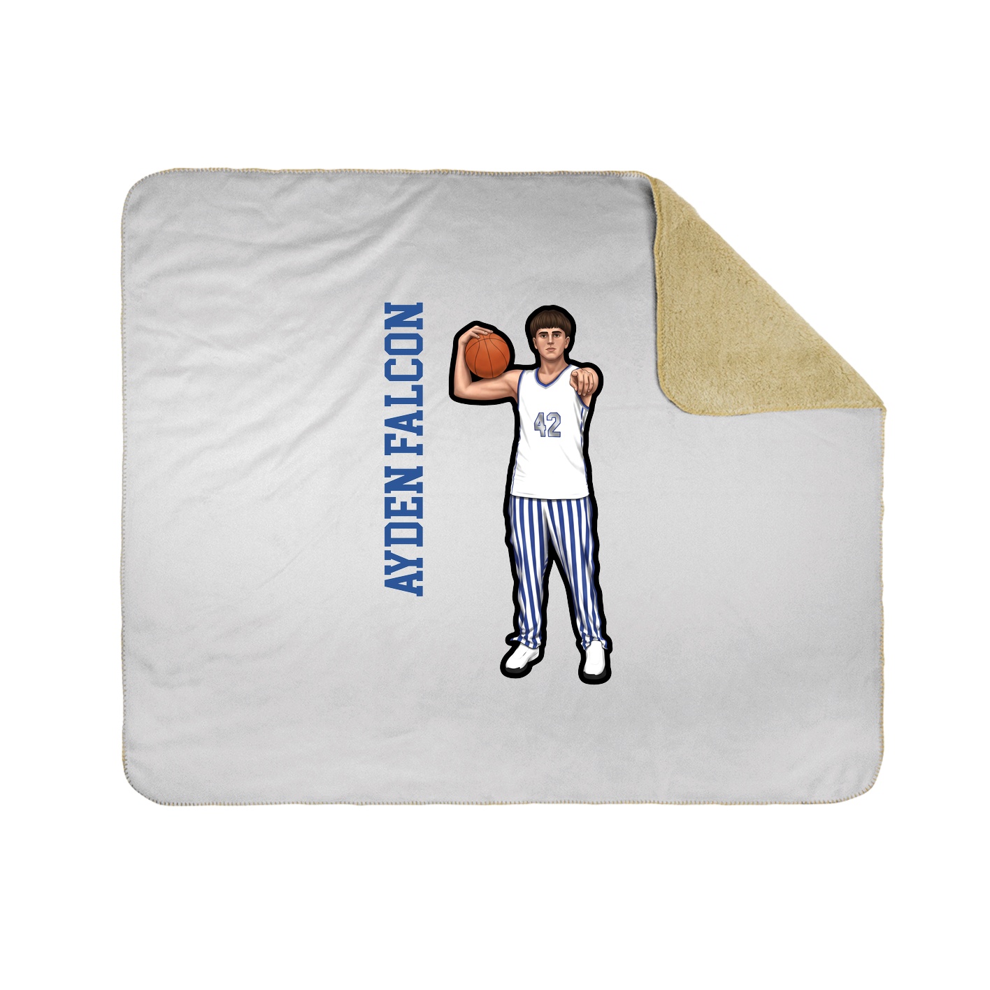 Throw Blanket — Name Vertical in White