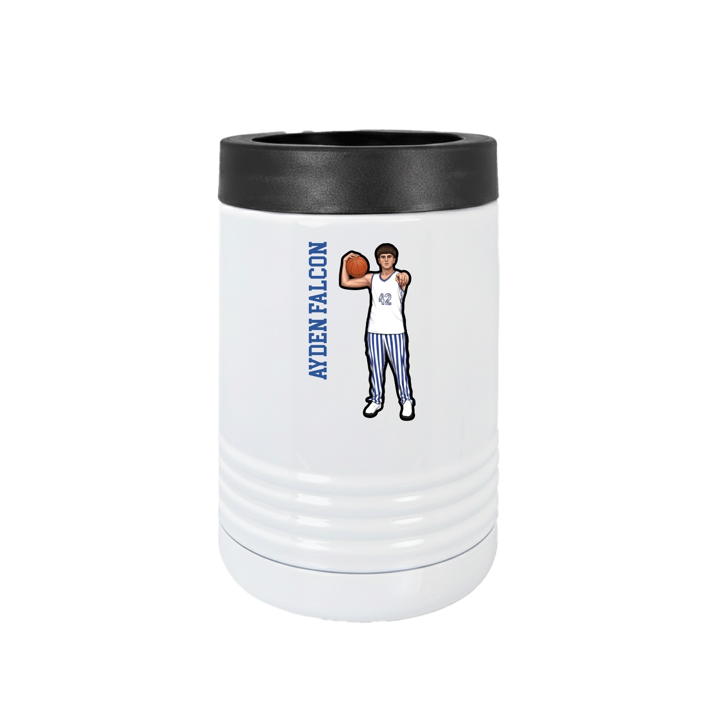 Beverage Holder — Name Vertical in White