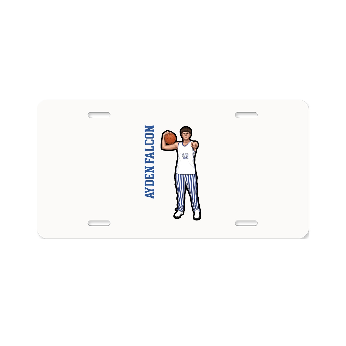 License Plate — Name Vertical in Classic