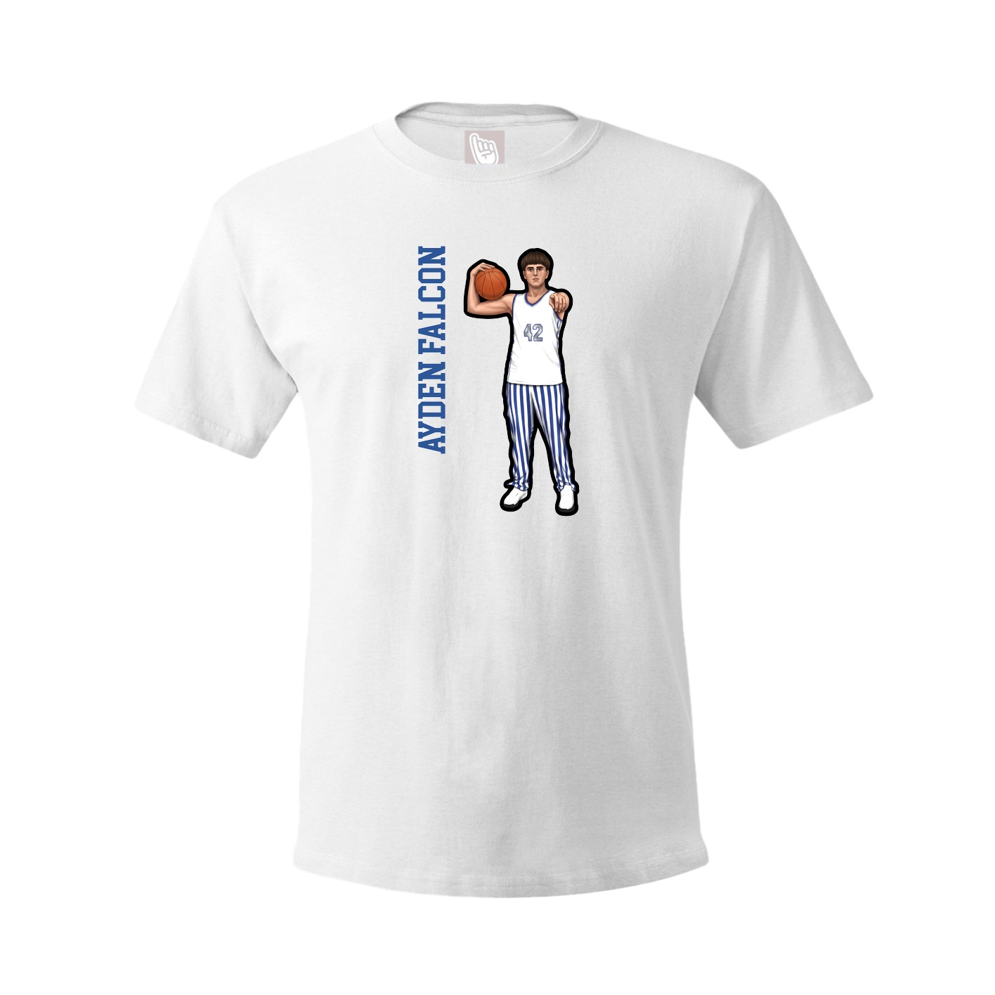 Tee — Name Vertical in White