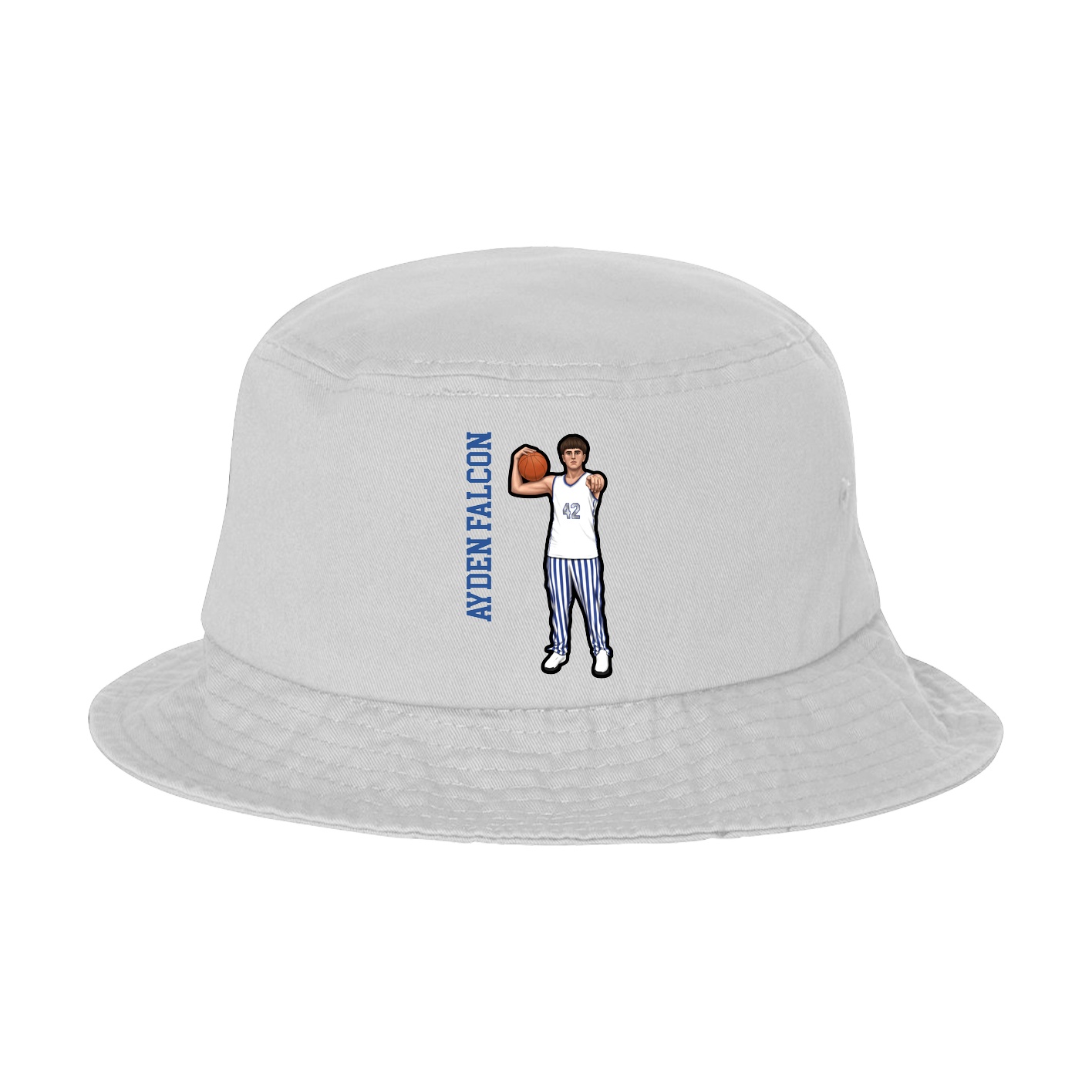 Bucket Cap — Name Vertical in White