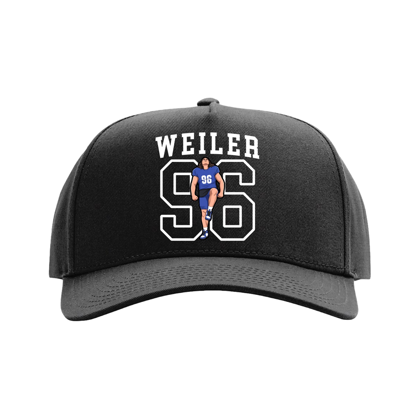 Full Fabric Five-Panel Champ Cap — Shirsey in Black