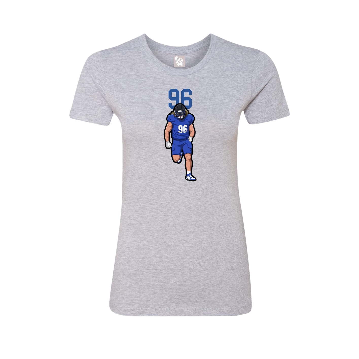 Fitted Women's Tee — Number Top in Grey