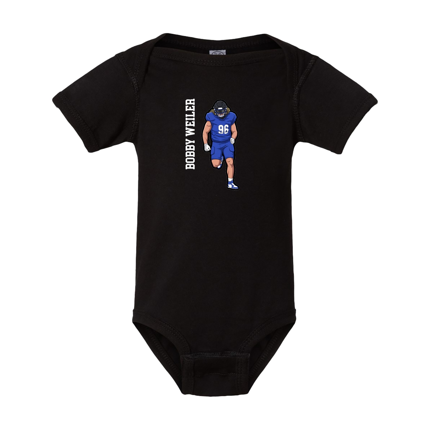 Baby Onesie — Name Vertical in Black