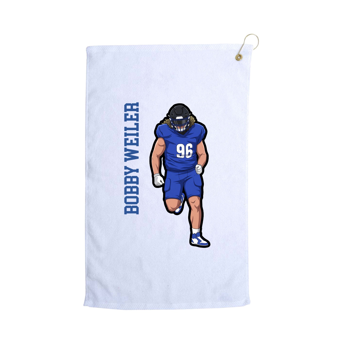 Golf Towel — Name Vertical in White