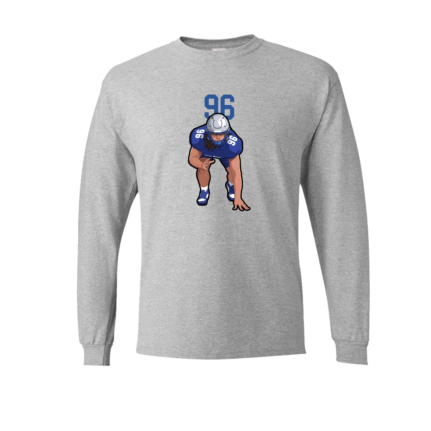 Long Sleeve Tee — Number Top in Grey