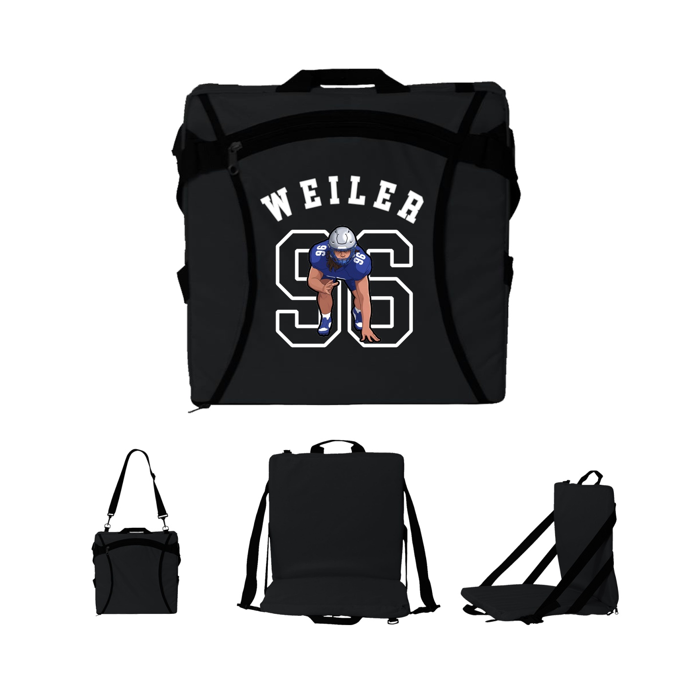 Folding Stadium Seat — Shirsey Arch in Black