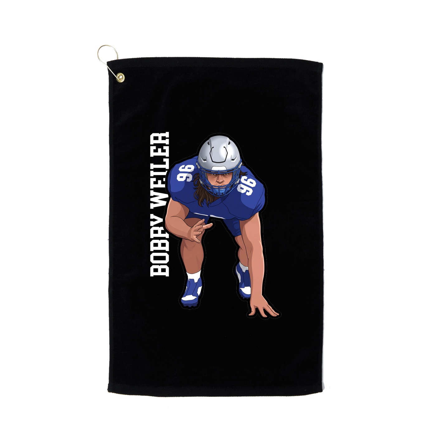 Golf Towel — Name Vertical in Black