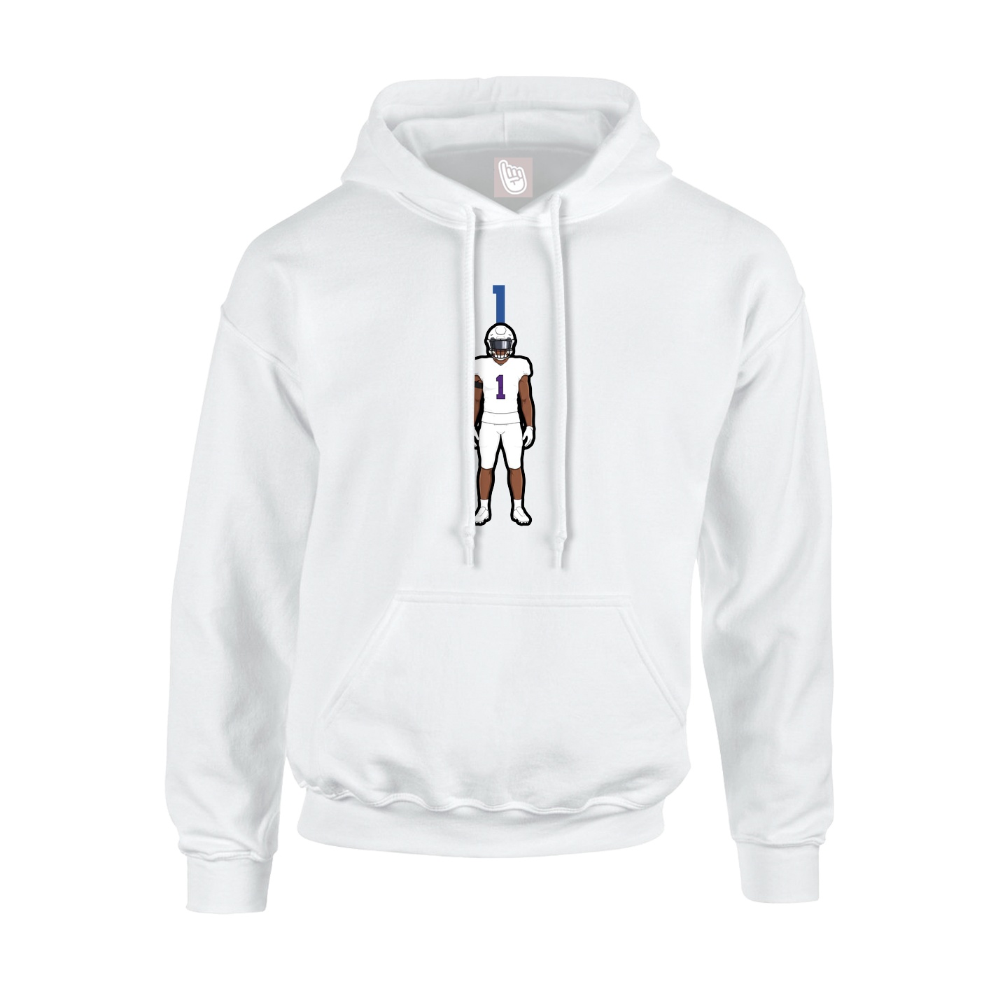 Youth Hoodie — Number Top in White