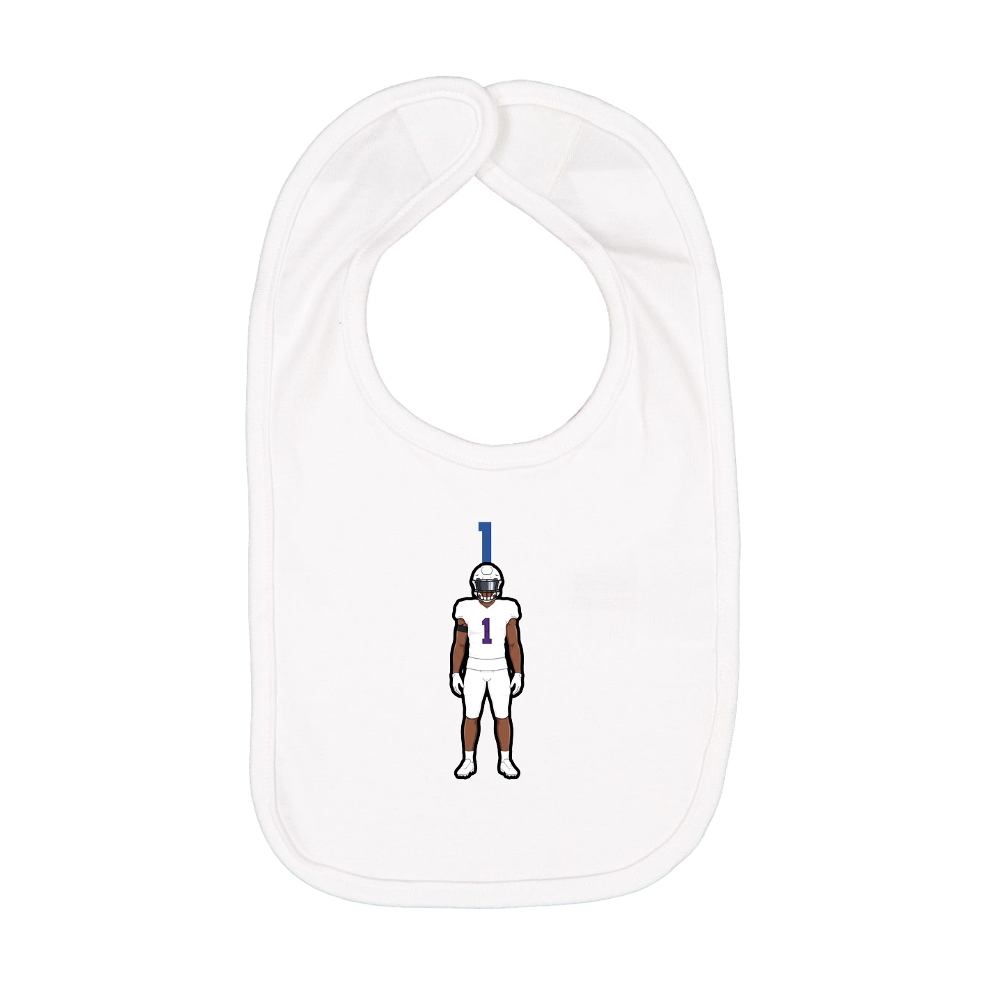 Infant Bib — Number Top in White