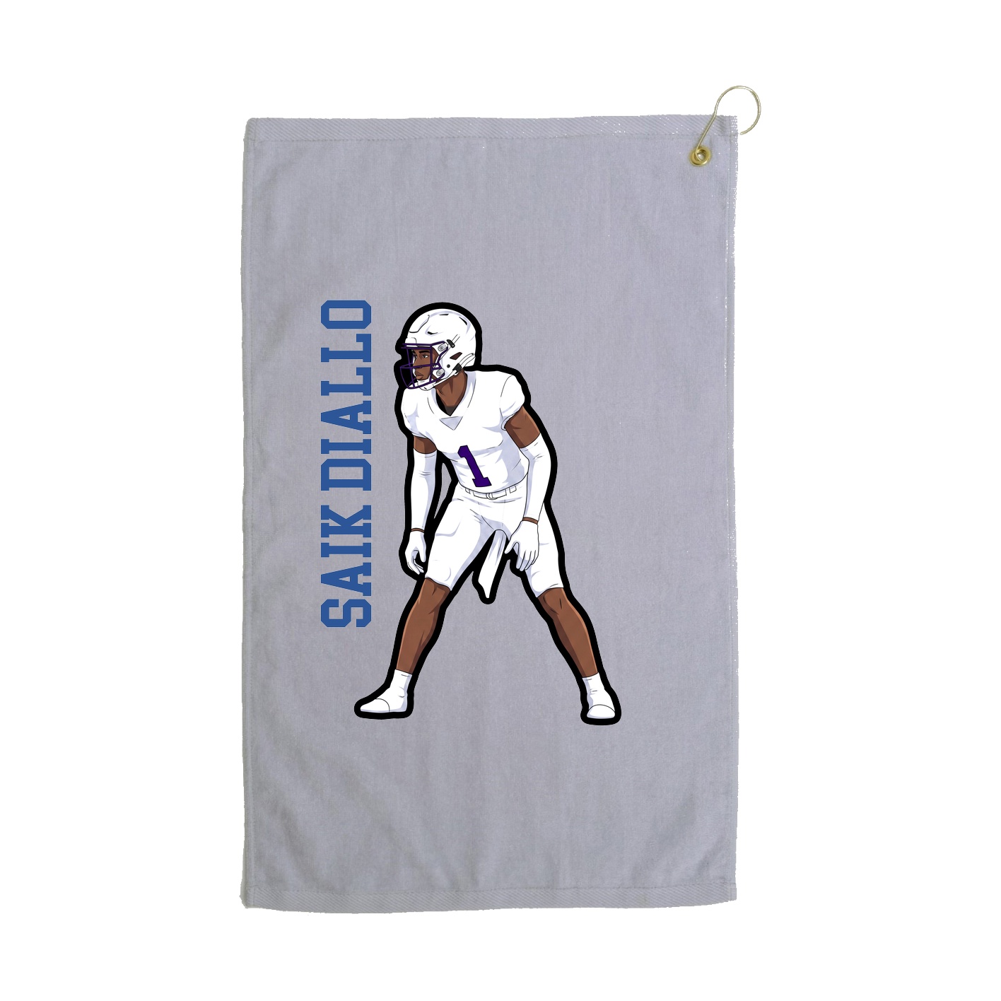 Golf Towel — Name Vertical in Grey