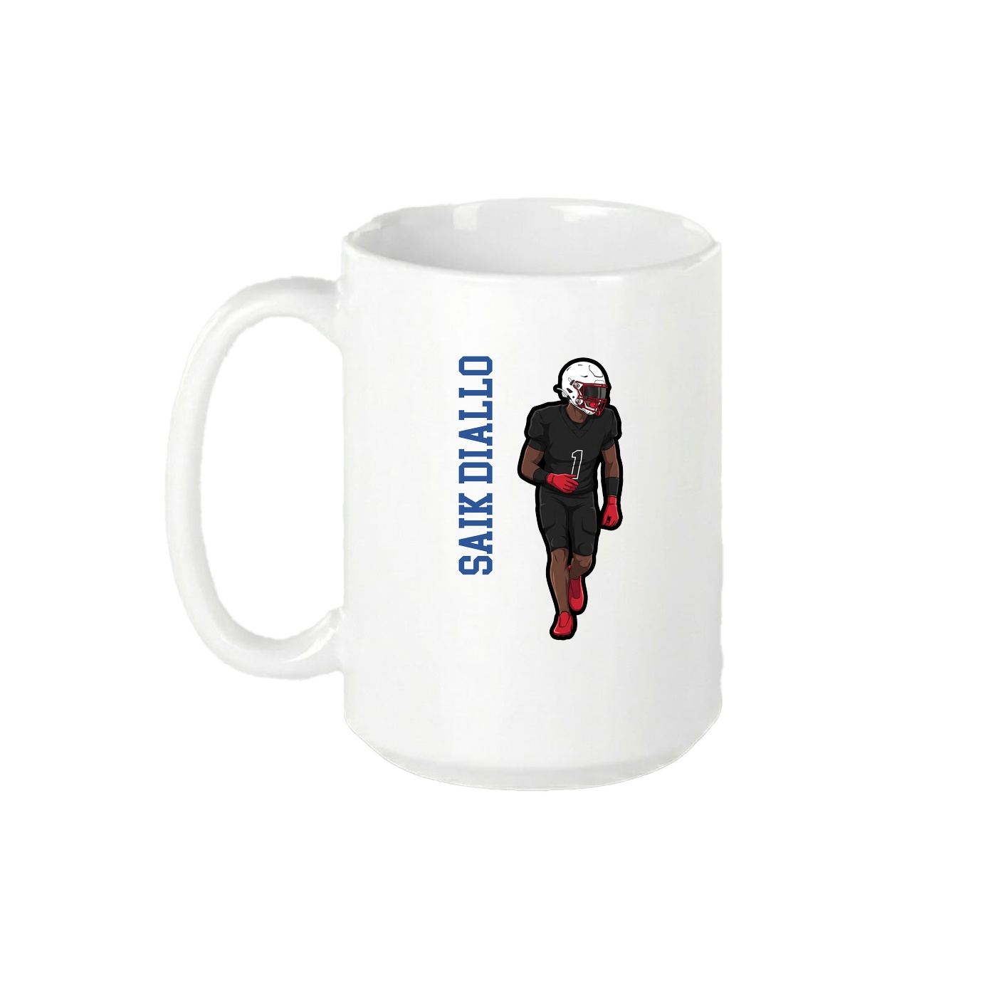 15oz Coffee Mug — Name Vertical in White