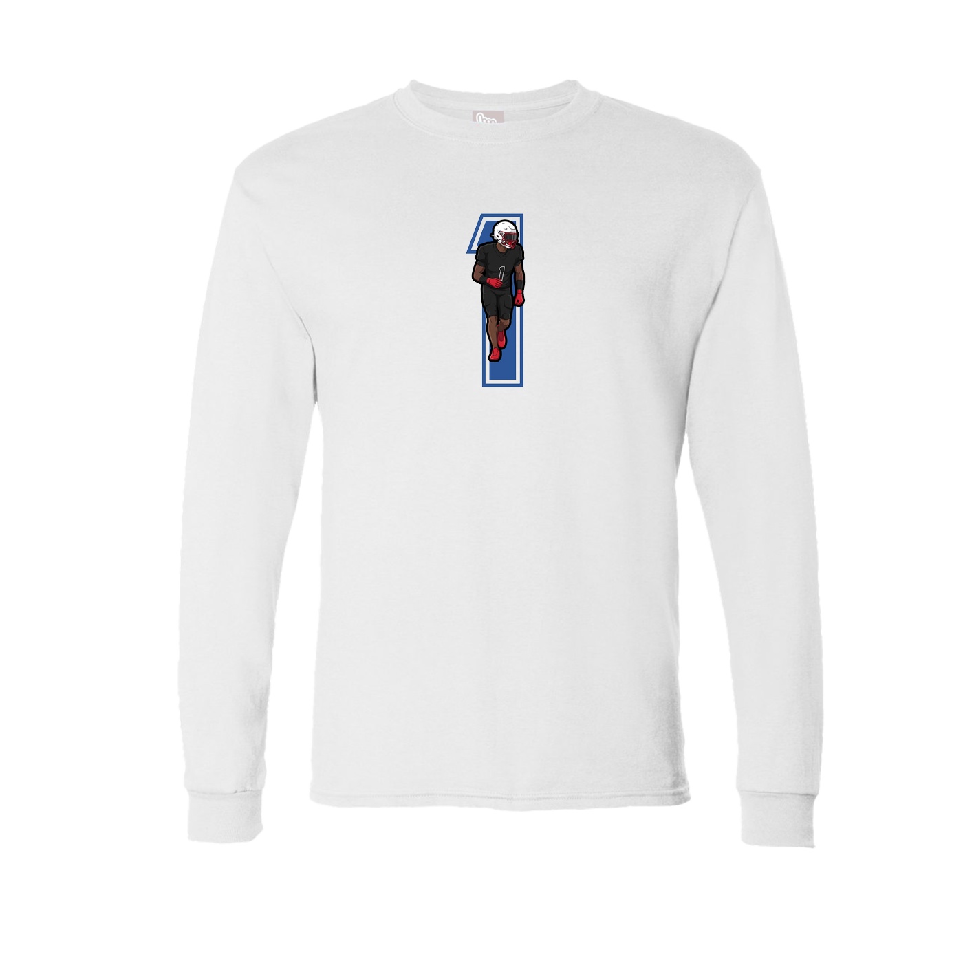 Long Sleeve Tee — Number in White
