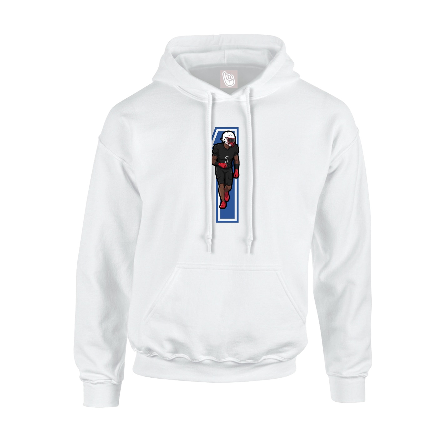 Hoodie — Number in White