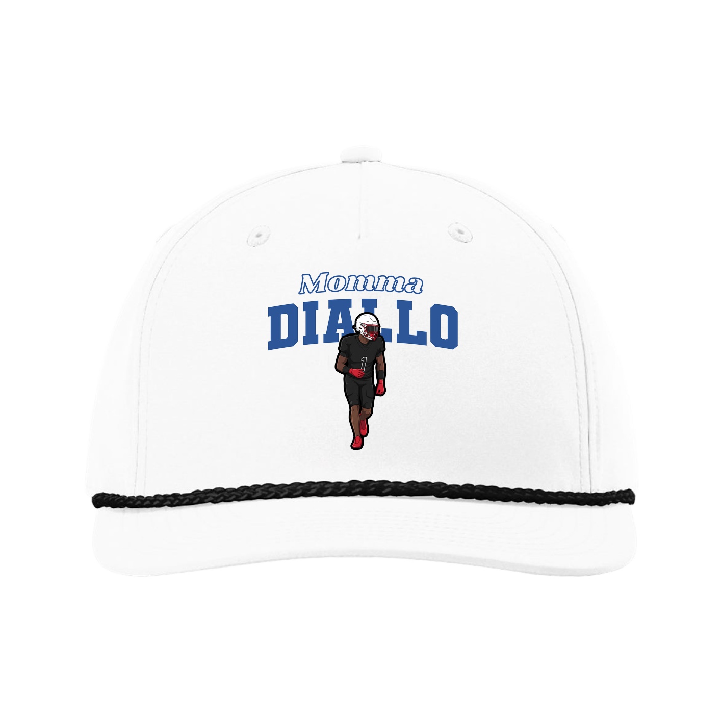Five-Panel Classic Rope Cap — Mothers Day Block in White