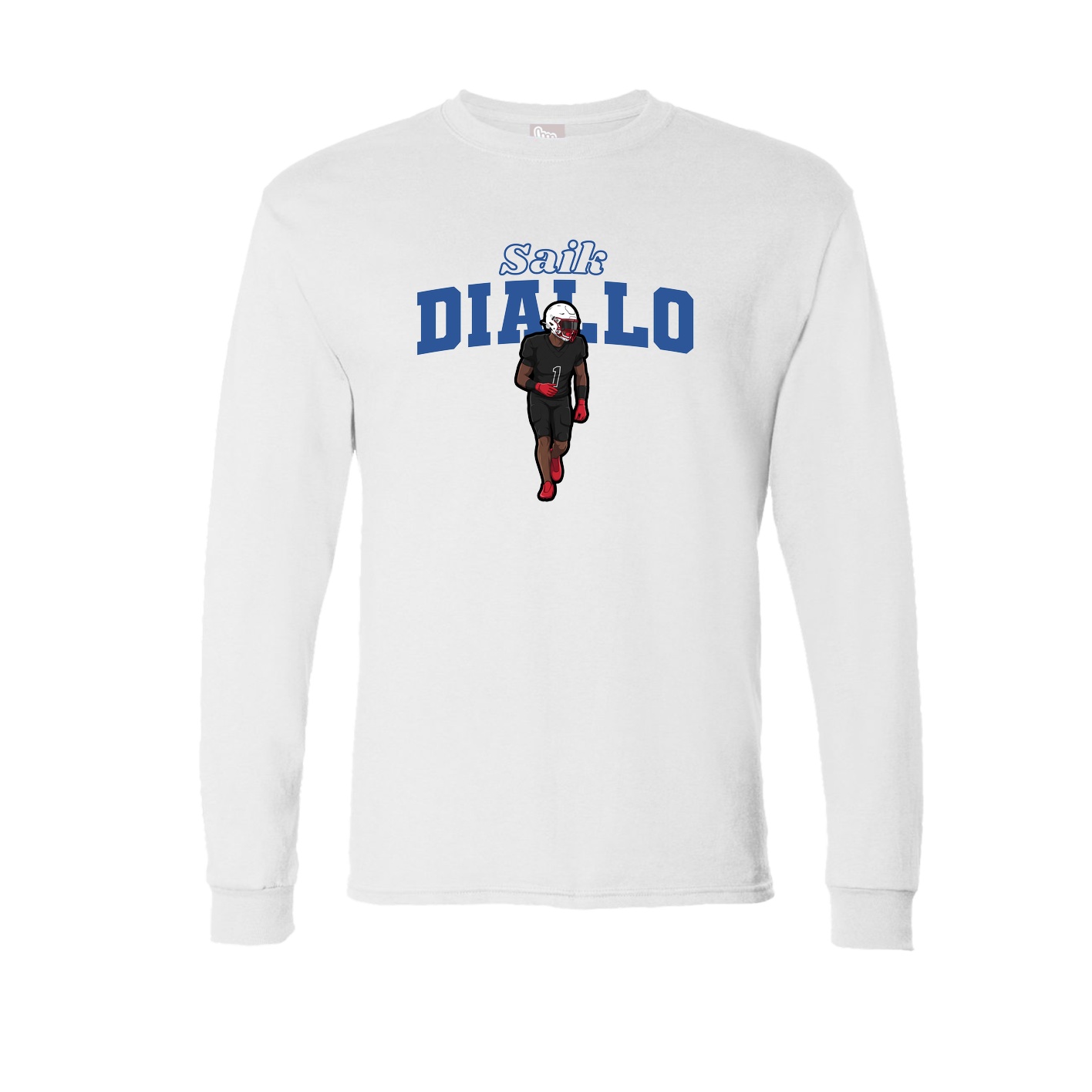 Long Sleeve Tee — Name Arch in White