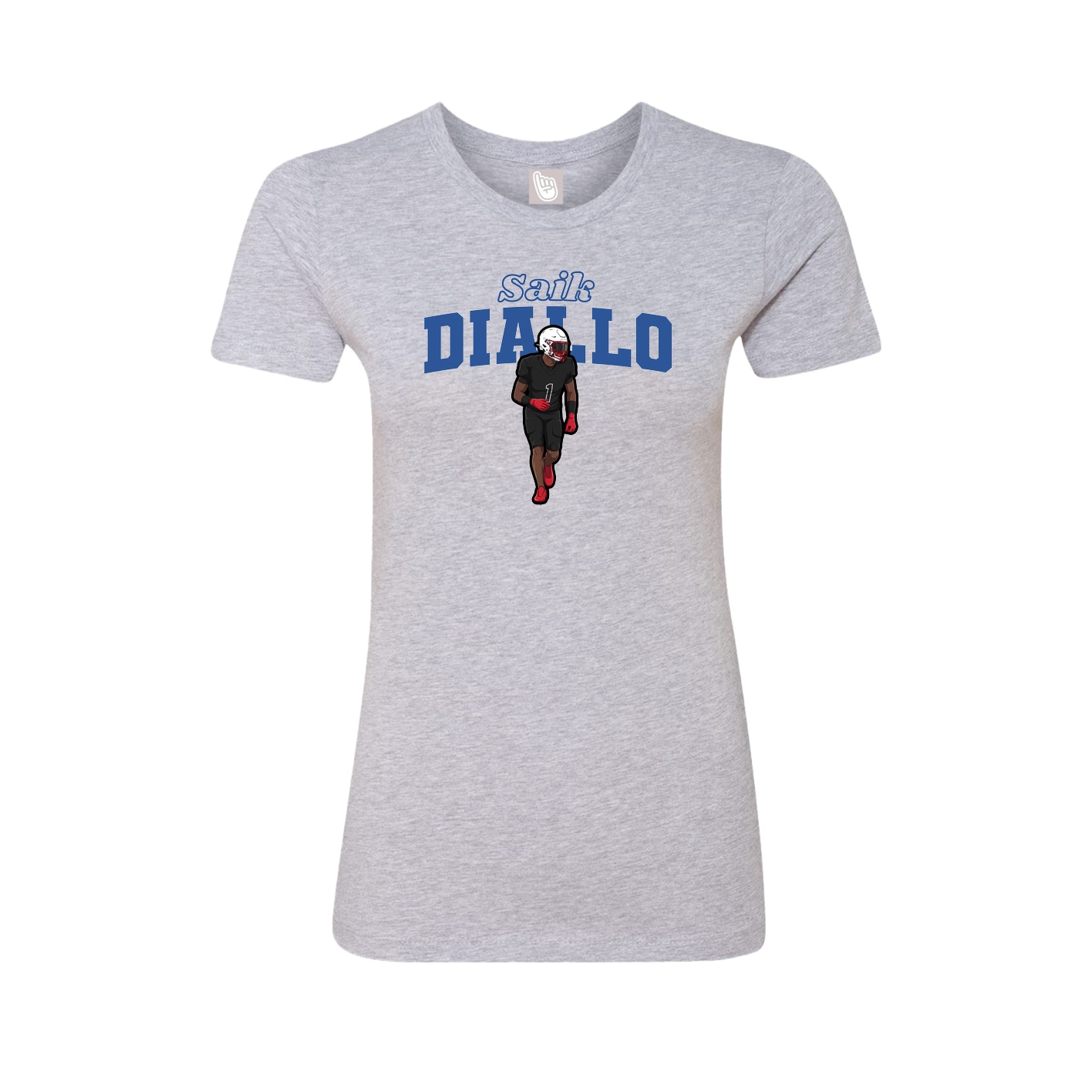 Womens Tee — Name Arch in Grey
