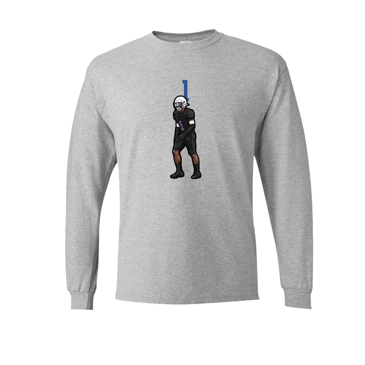 Long Sleeve Tee — Number Top in Grey