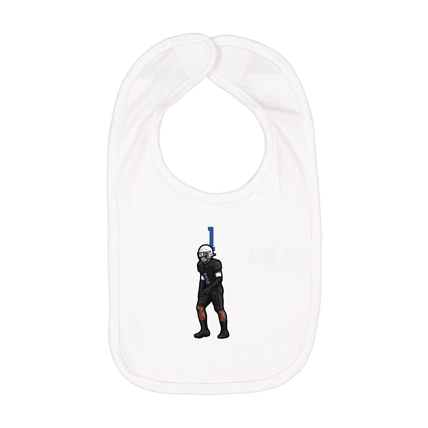 Infant Bib — Number Top in White