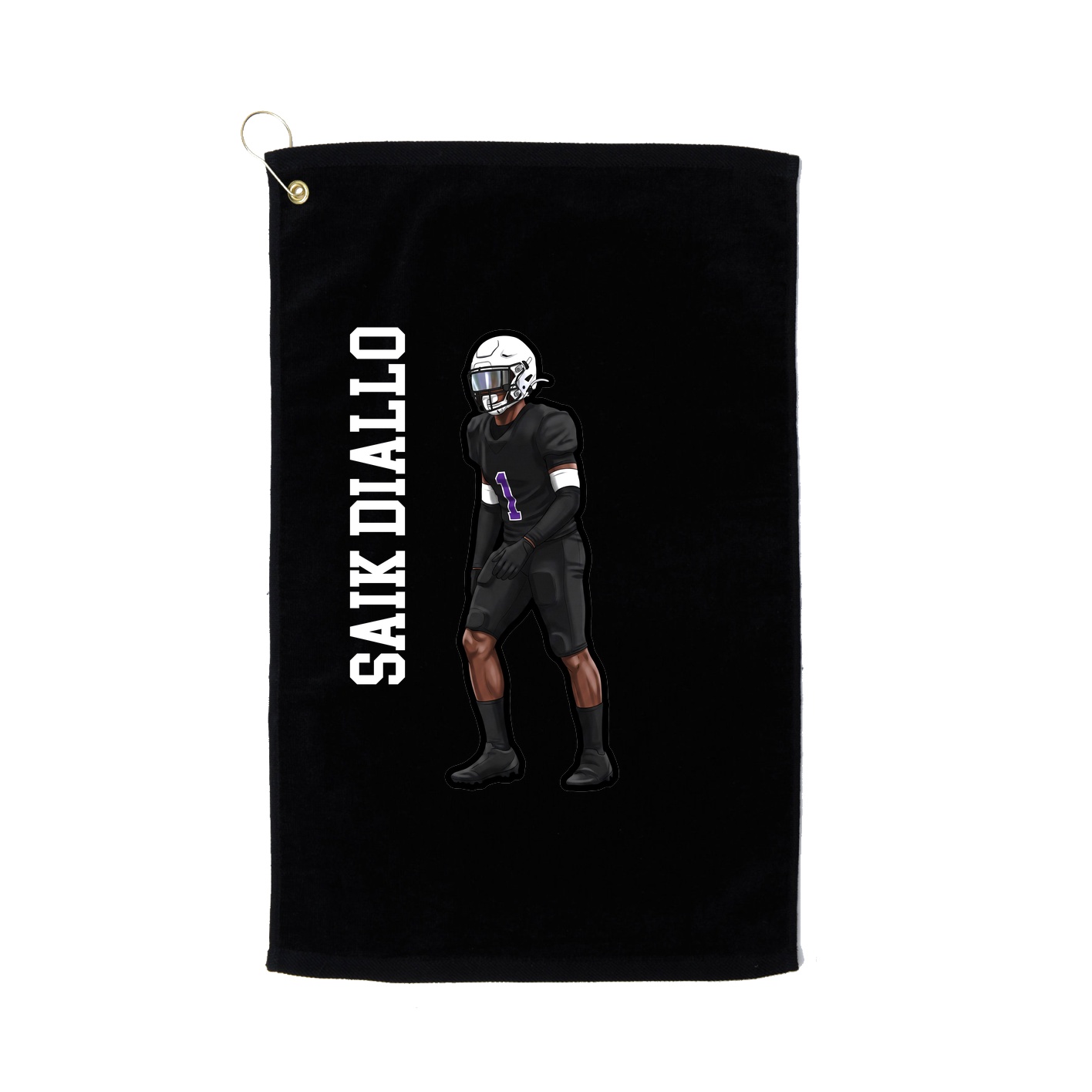 Golf Towel — Name Vertical in Black