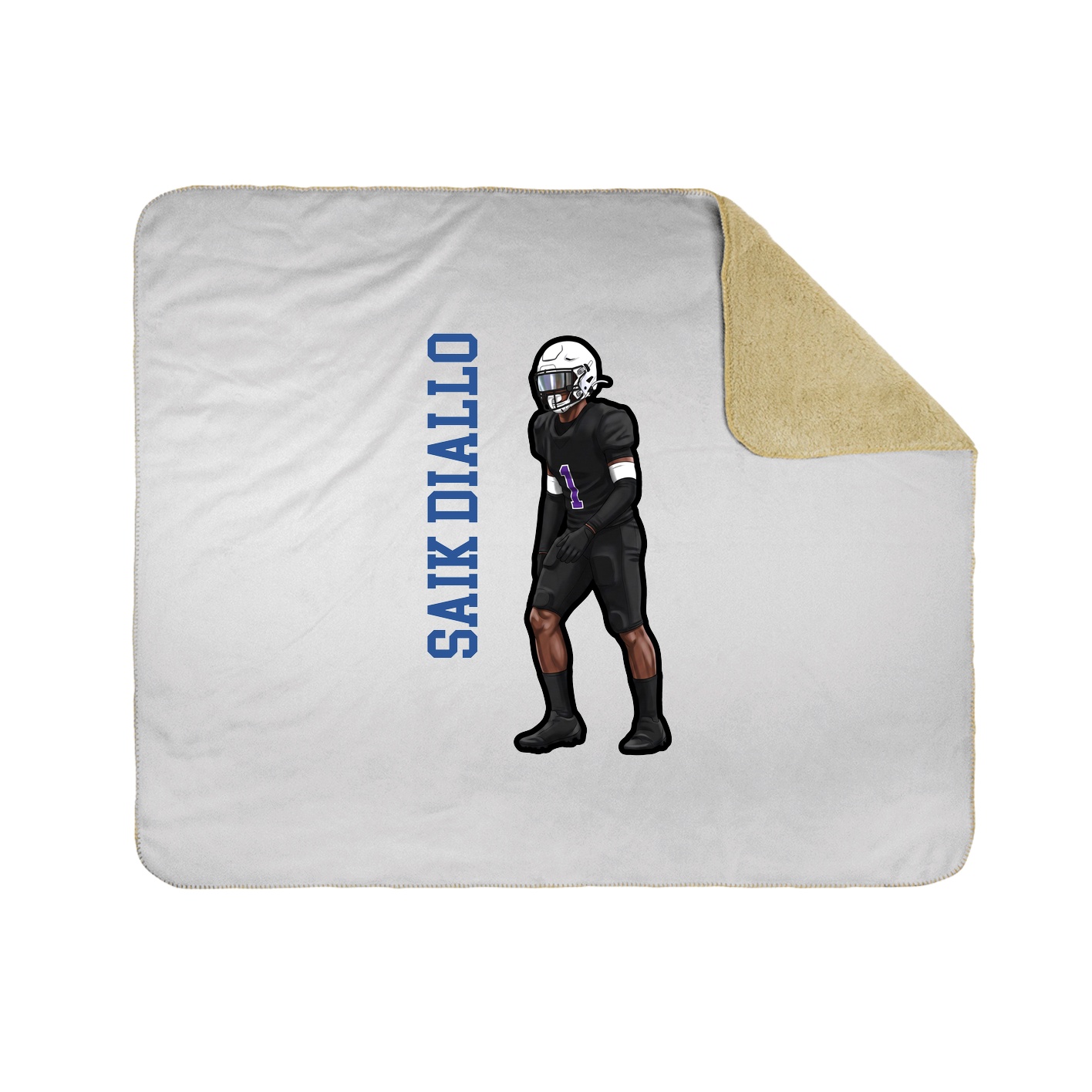 Throw Blanket — Name Vertical in White