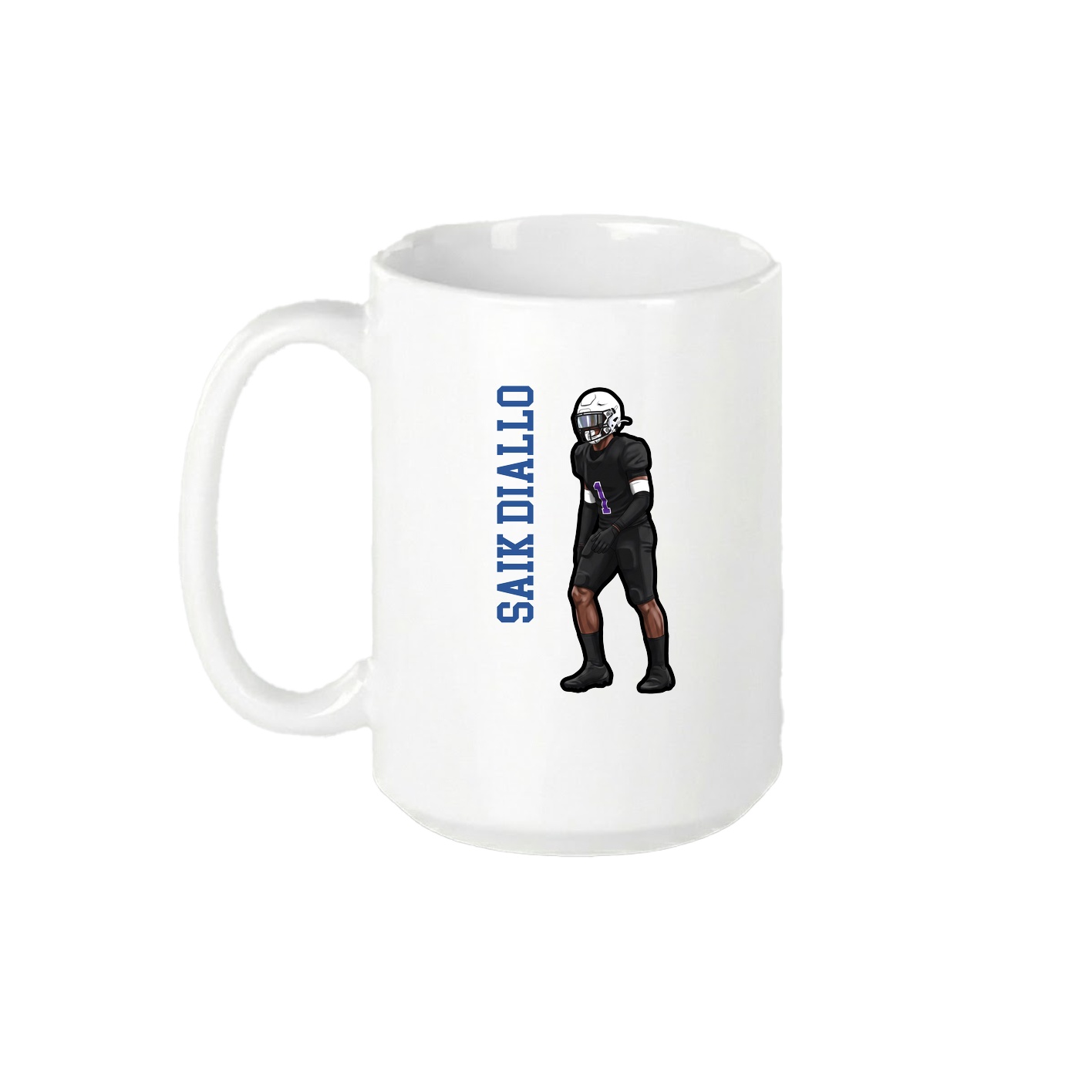15oz Coffee Mug — Name Vertical in White