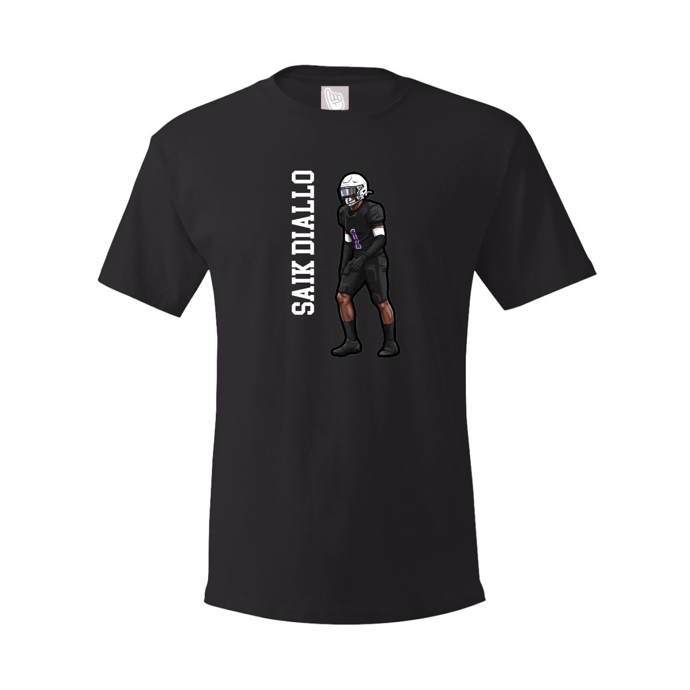 Youth Tee — Name Vertical in Black