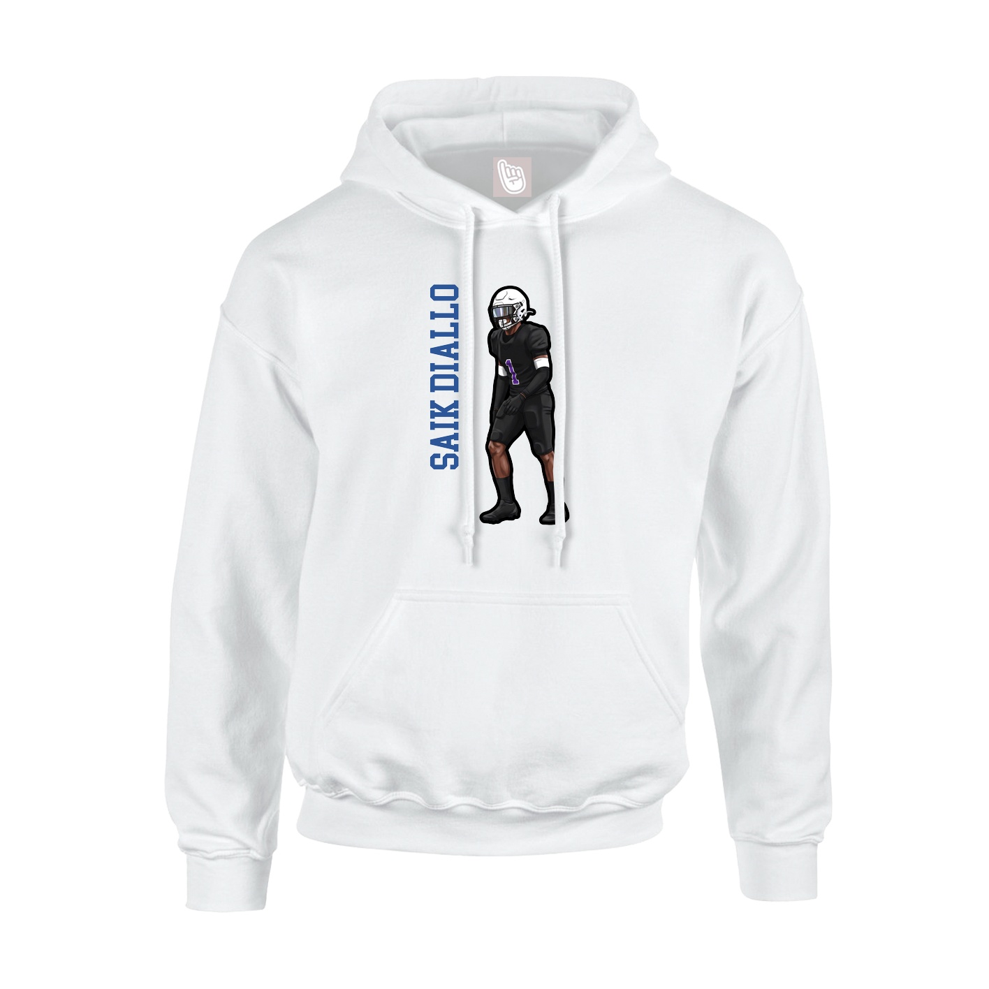 Hoodie — Name Vertical in White