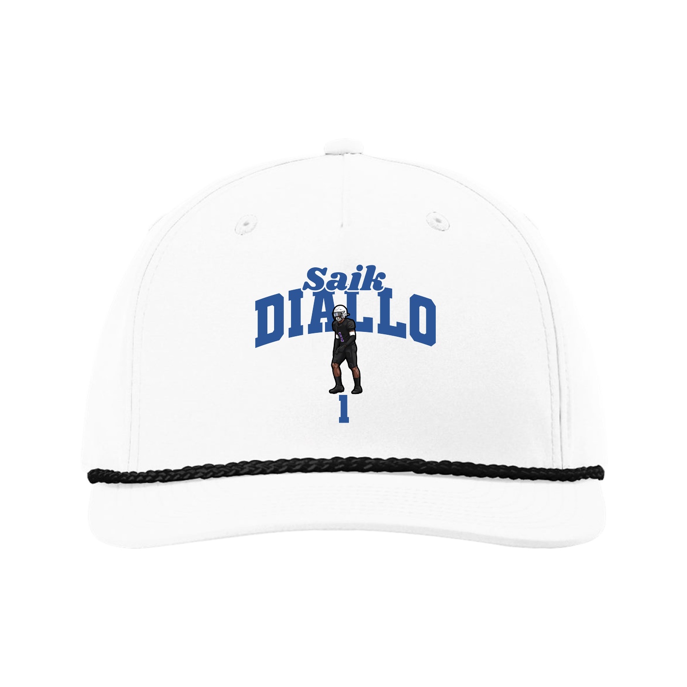 Five-Panel Classic Rope Cap — Signature Arch in White