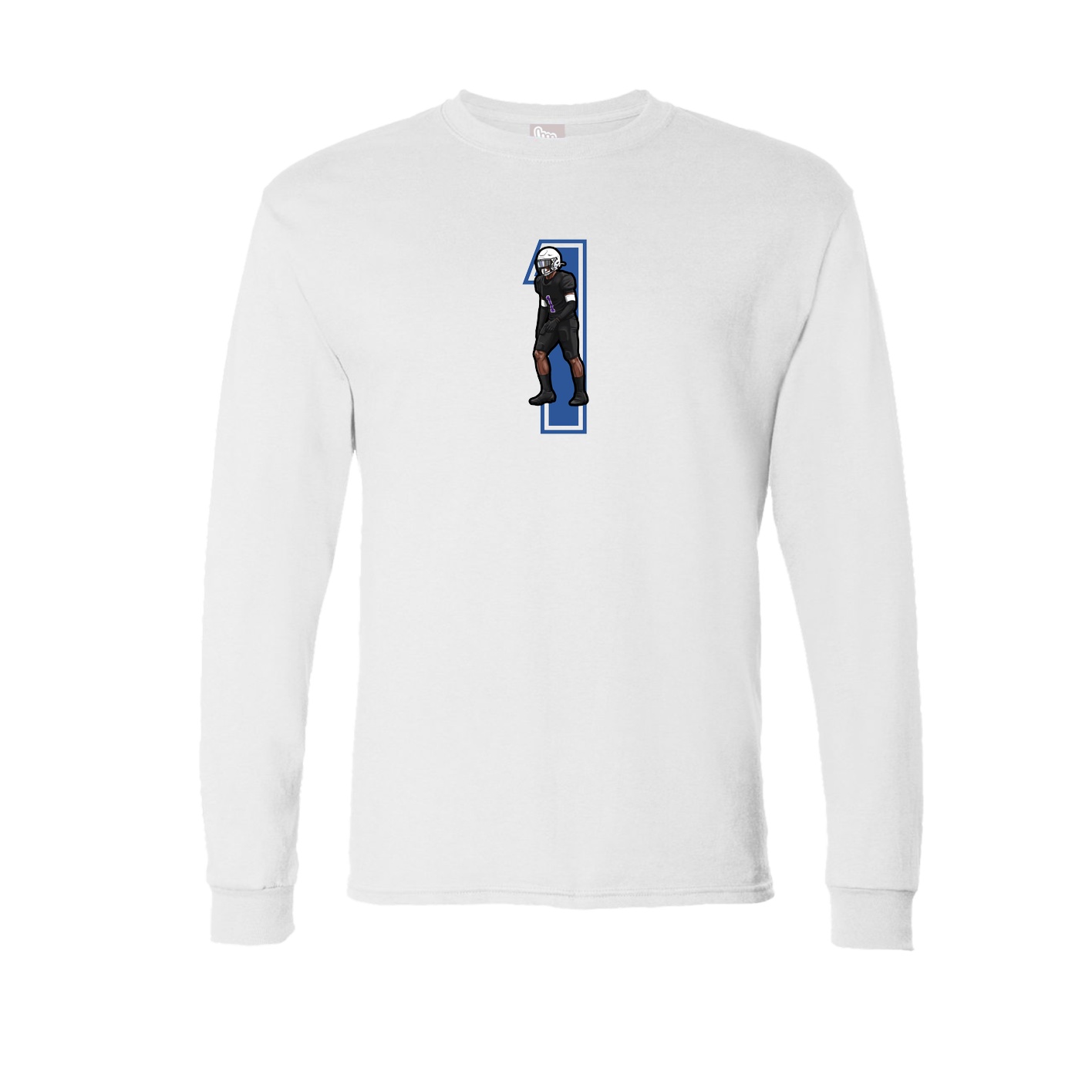 Long Sleeve Tee — Number in White