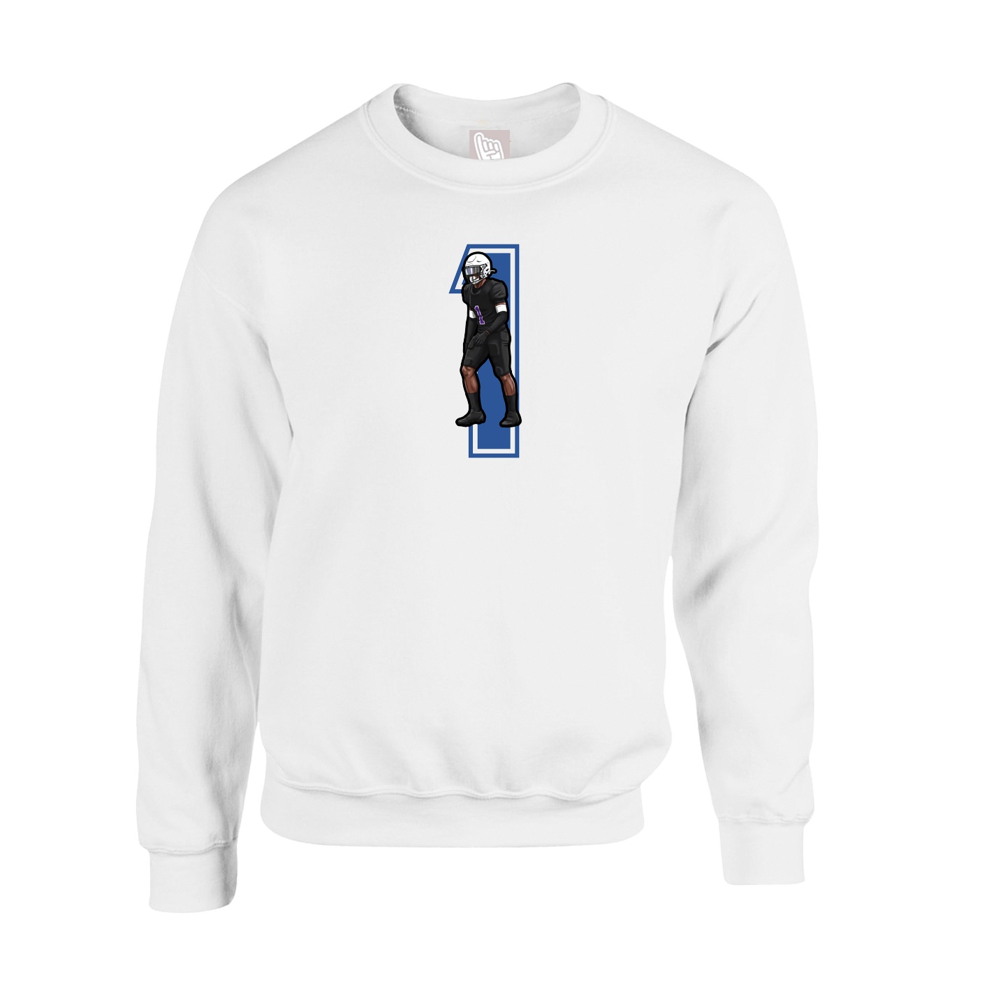 Fleece Crew — Number in White