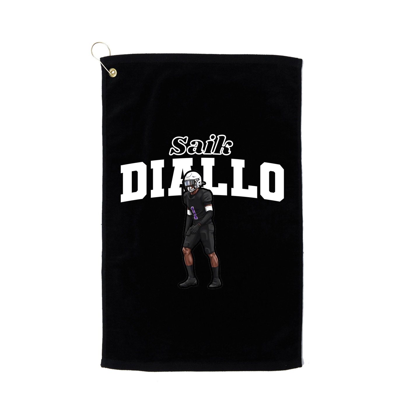 Golf Towel — Name Arch in Black
