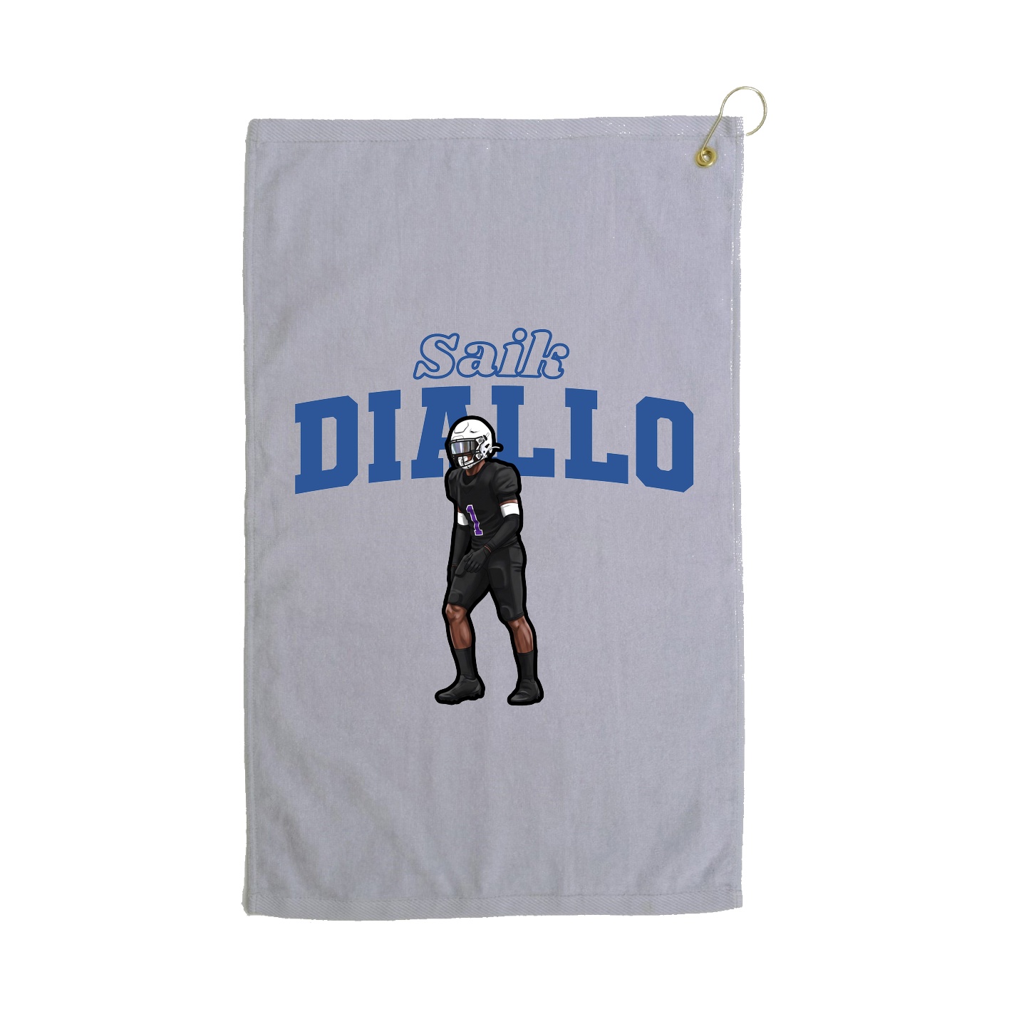 Golf Towel — Name Arch in Grey