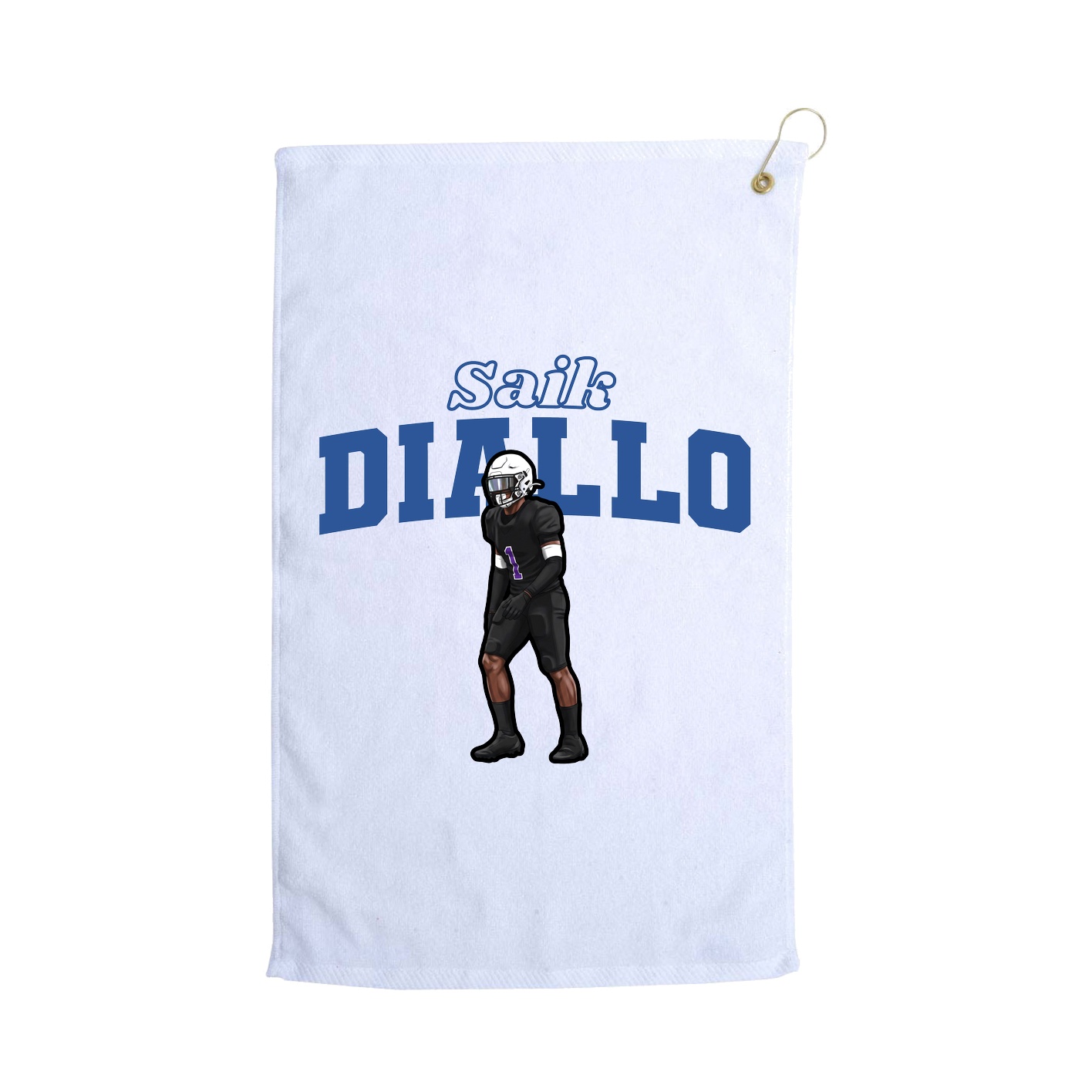 Golf Towel — Name Arch in White