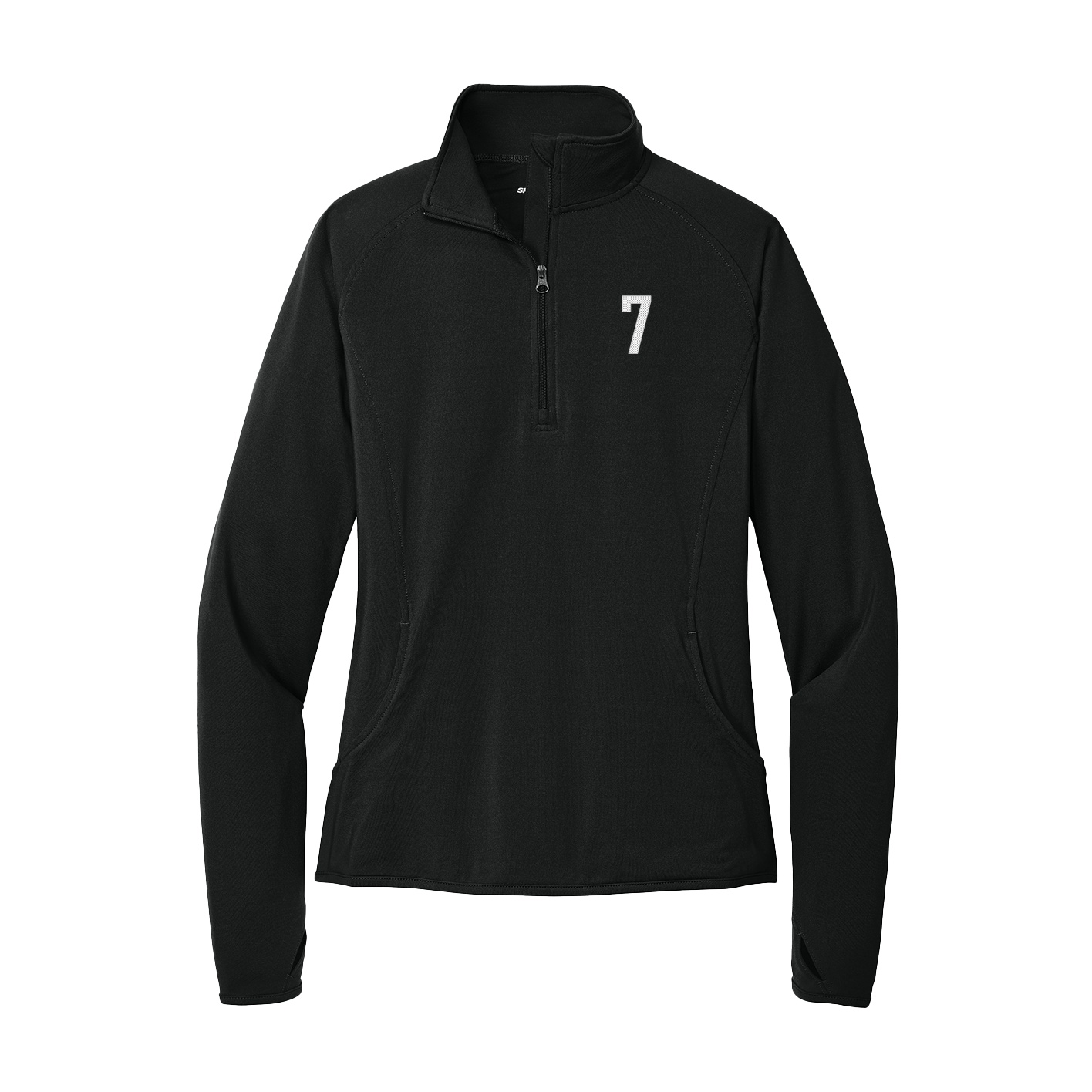 Women's Q-Zip Pullover — Front Shirsy in Black